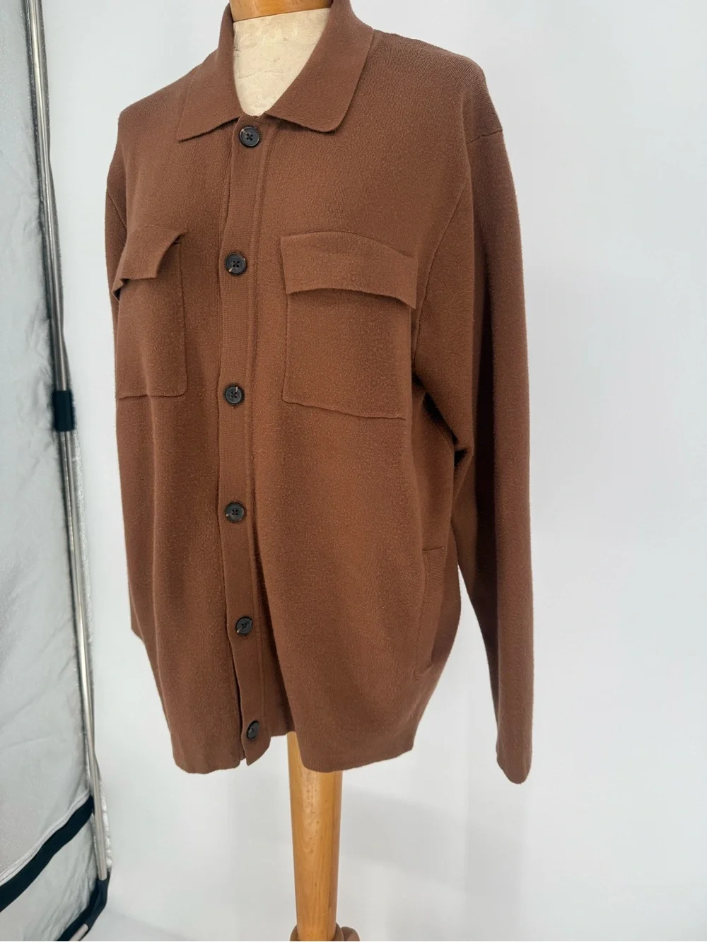 Christian Lacroix Men's Preppy Brown Cardigan size Large